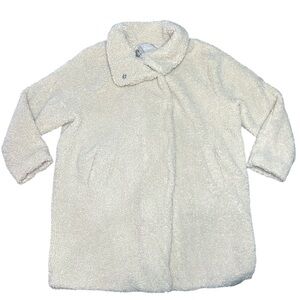 Woman Within NWOT Cream MIDI Teddy Coat Size:18/20